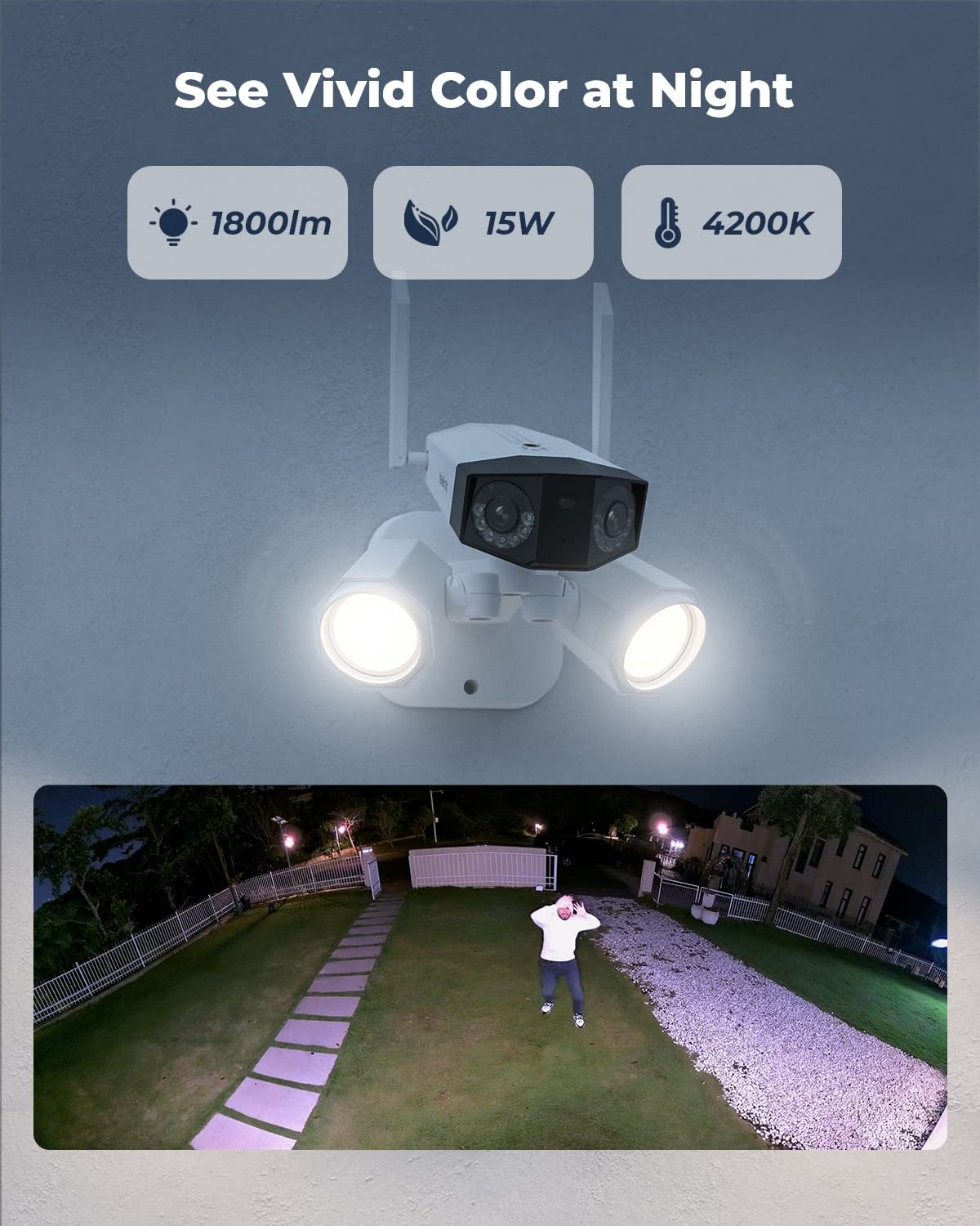 REOLINK 4K Dual-Lens Outdoor Security Camera with Floodlight - 180° FOV, 2.4G/5GHz WiFi, Plug-in Power, Smart Motion Detection & Color Night Vision - Ideal for Home Security, Garage Monitoring & Backyard Surveillance
