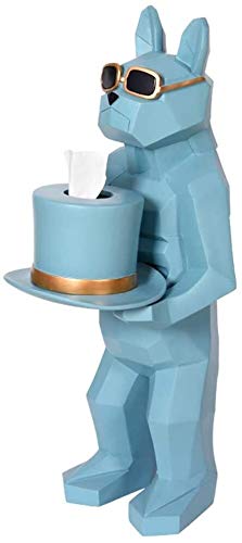 Blue Resin Floor-Standing Paper Napkin Dispenser with Tray - Tissue Box & Toilet Paper Holder for Home, Office, Kitchen, or Bathroom - Stylish Home Decoration & Novelty Gift Idea for Adults & Kids