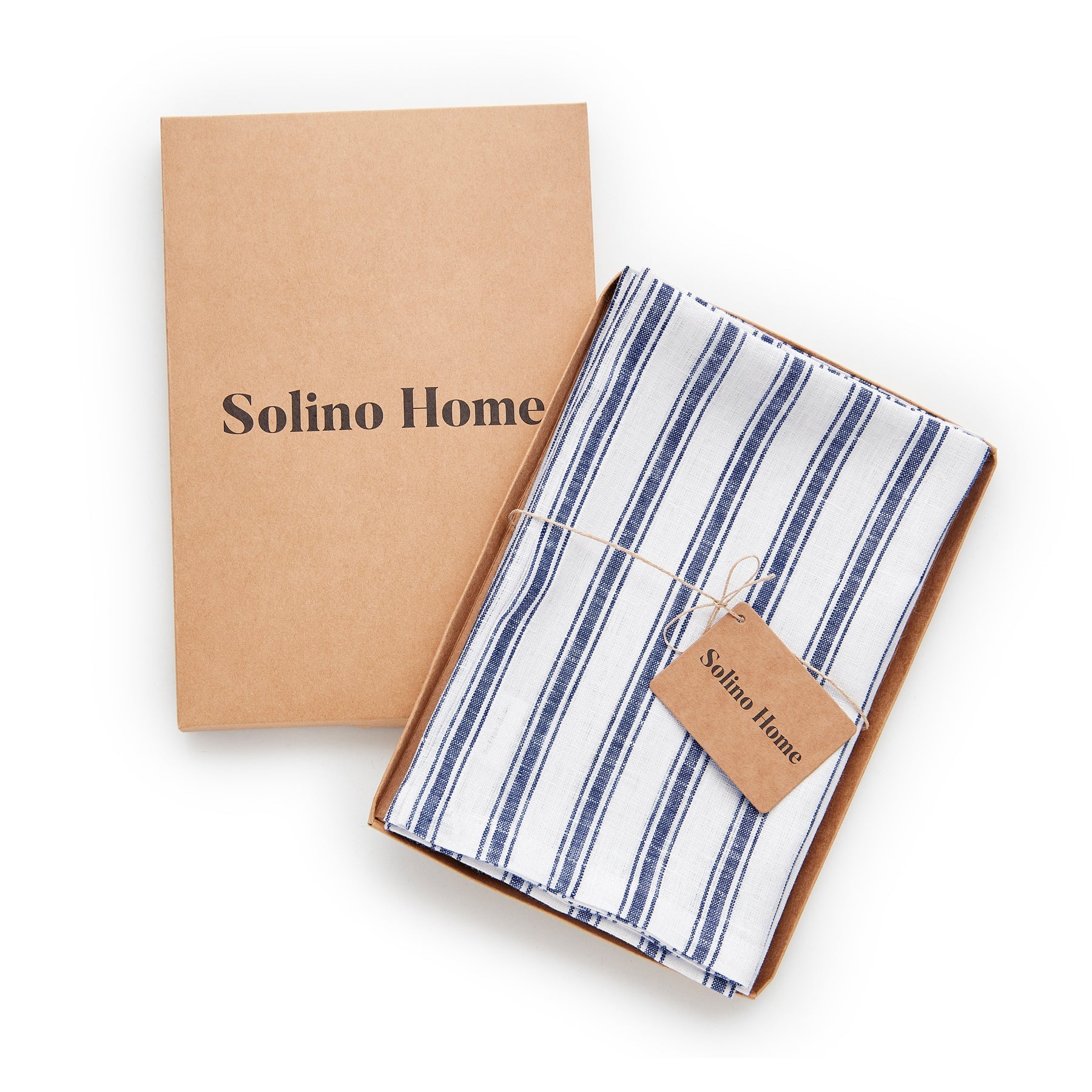 Premium Capri Ticking Stripe Cotton Napkins - Set of 4 - Elegant Dinner Party & Holiday Table Decor - Perfect for Weddings, Restaurants and Home Dining