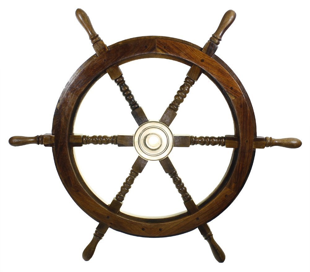 THOR INSTRUMENTS 30-Inch Nautical Ship Wheel Wall Decor - Pirate Boat & Fishing Theme - Perfect for Coastal Home Decor, Beach House, or Man Cave