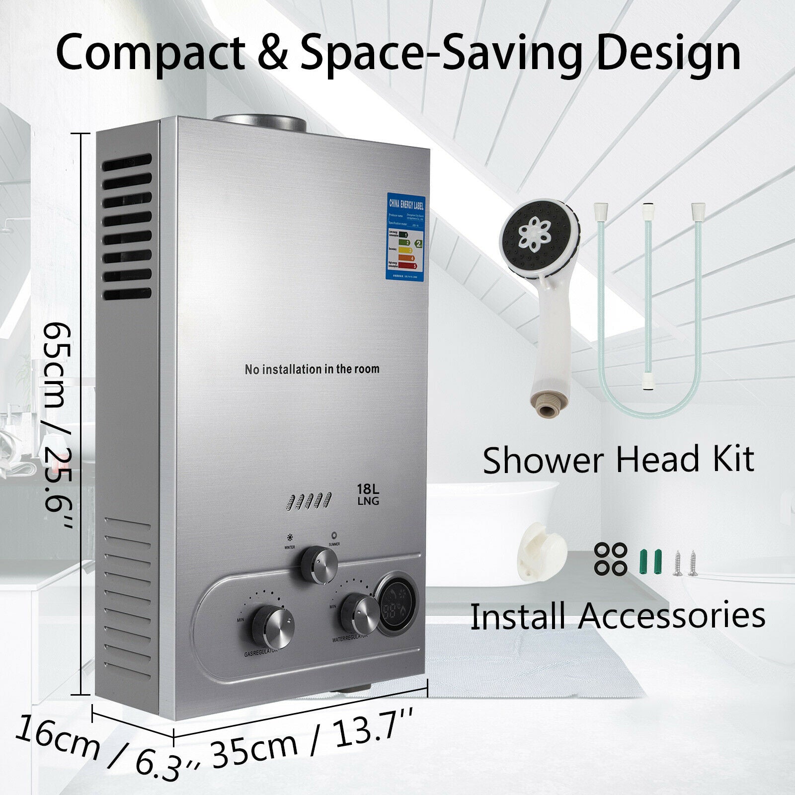 18L Portable Propane Water Heater for Camping - Compact Outdoor LPG Tankless Hot Water System | Model 518CH | Perfect for RV Trips, Backpacking & Off-Grid Living