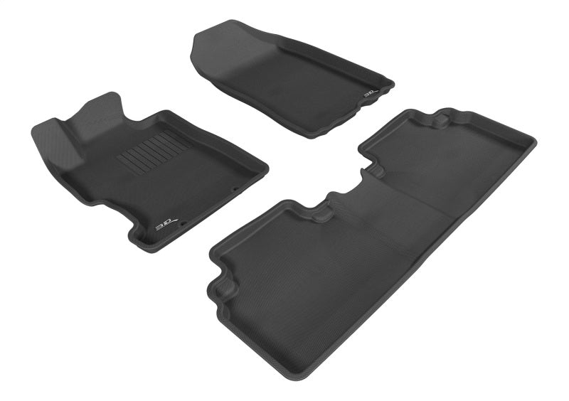 3D MAXpider Custom Fit Floor Mats for 2006-2011 Honda Civic Sedan - Kagu Series 1st & 2nd Row All-Weather Protection (Black) | Perfect for Daily Commuting, Road Trips & Winter Weather