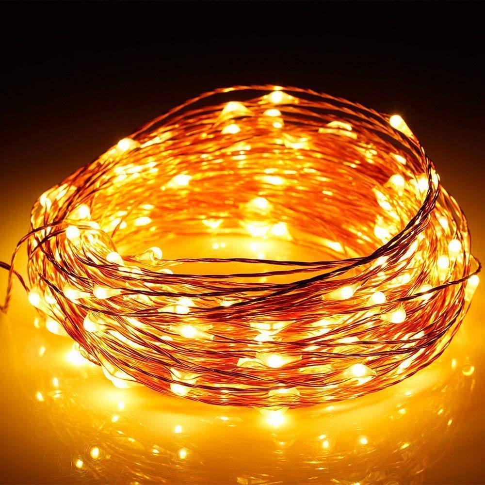 400 LED Copper Wire String Lights - 132 Feet with Remote & 8 Modes, Dimmable Warm White Fairy Lights for Christmas, Wedding, Party, Bedroom & Home Decor - Indoor/Outdoor Plug-in Decorative Lighting