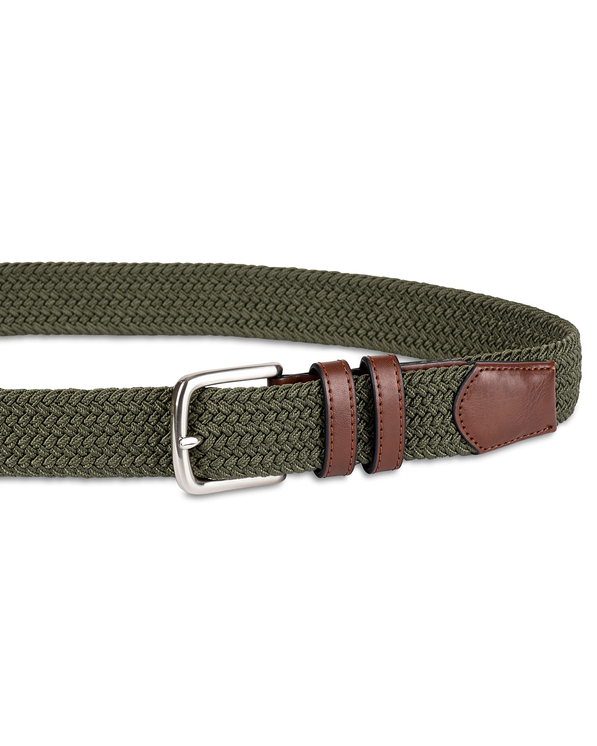 Amazon Essentials Men's Stretch Woven Braid Belt - Adjustable Waistband for Casual & Business Wear | Comfortable & Stylish Belt for Jeans, Pants & Office Attire