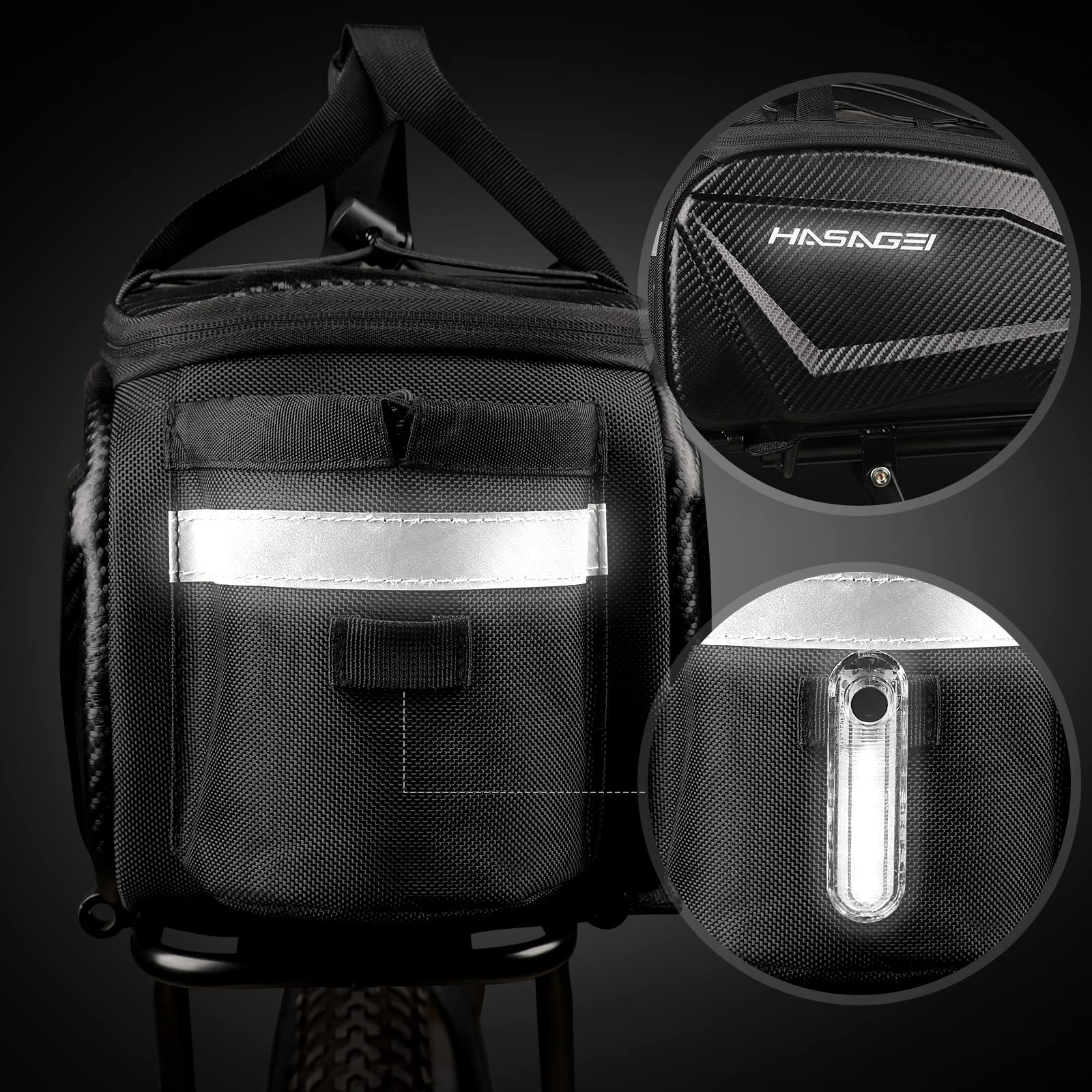 **Waterproof Bike Pannier Bag - 9L Large Capacity Bicycle Rack Bag with Rain Cover, Portable Strap & Tool-Free Installation - Durable Cycling Storage for Commuting, Travel & Outdoor Adventures**