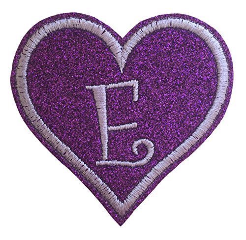 Custom Embroidered Glitter Felt Heart Iron On Patch - Personalized Initial Monogram for Jackets, Bags & DIY Crafts