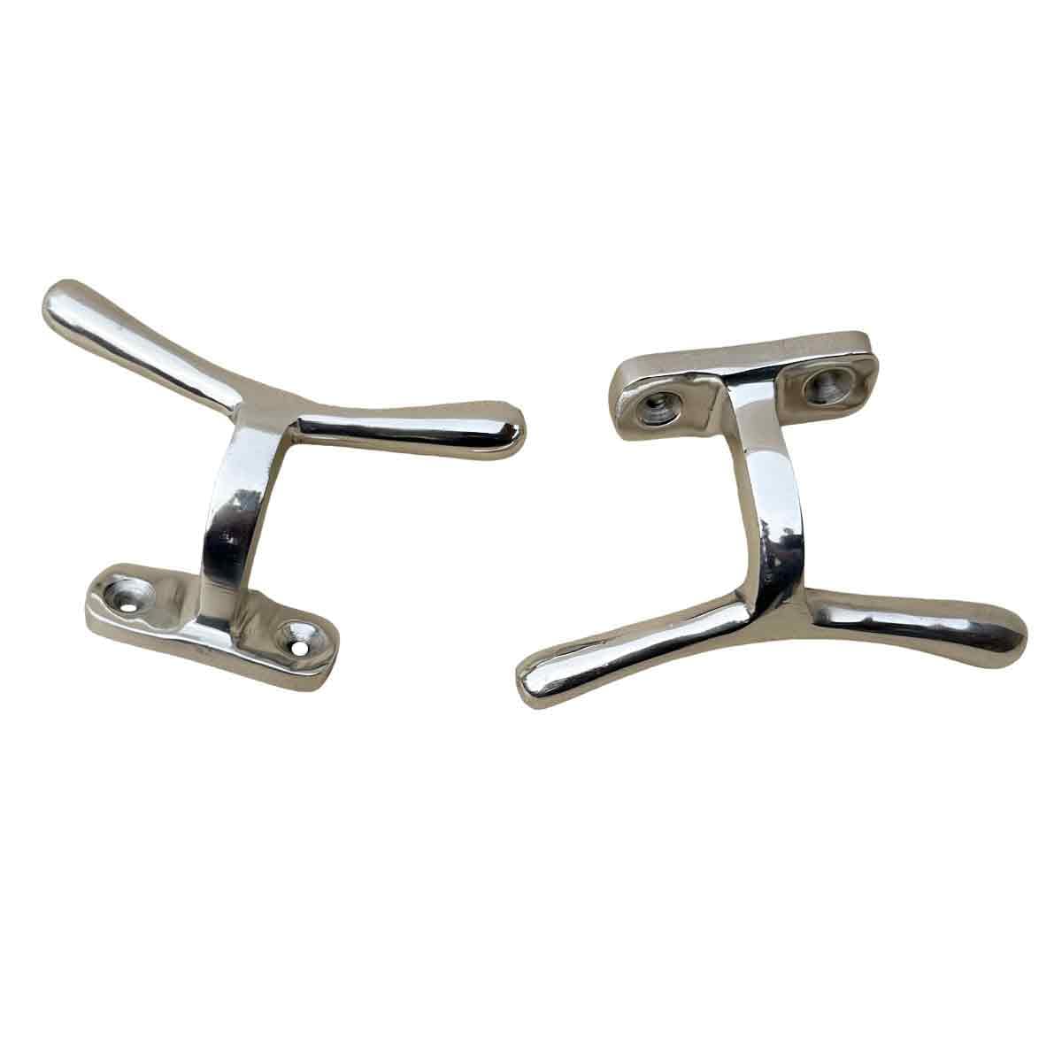 Living Ideas Cast Metal Nautical Wall Hook Set of 2 - Handmade Classic Harvey T Hook for Farmhouse & Rustic Decor | Heavy Duty Wall Mounted Coat Hooks for Bathroom Towels, Kitchen Hats & Plants | Perfect for Beach House, Cabin & Coastal Home Decor
