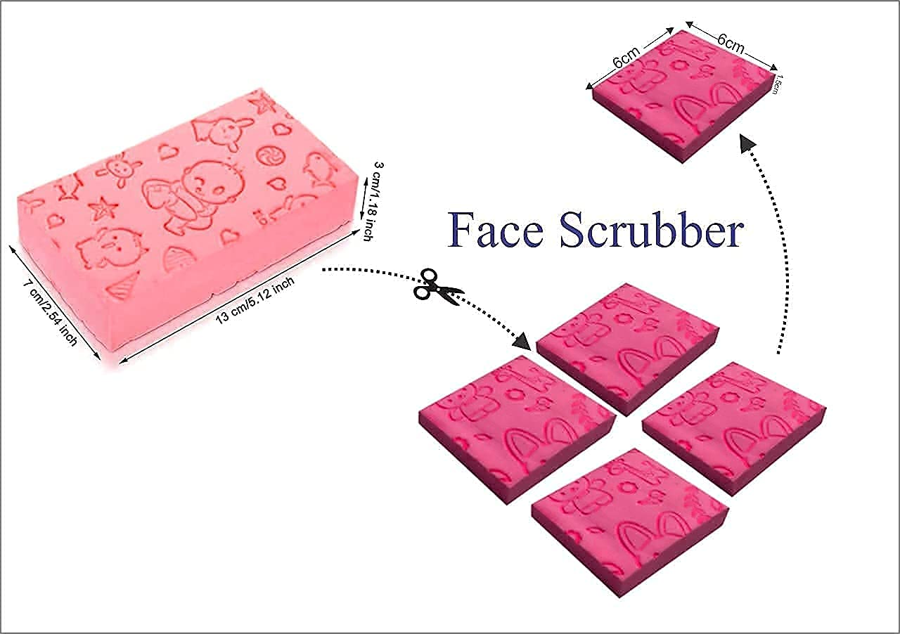 ADICTUM Exfoliating Bath Sponge & Face Scrubber Set of 2 - Gentle Dead Skin Remover for Women & Men - Perfect for Shower, Spa & Body Care Routine