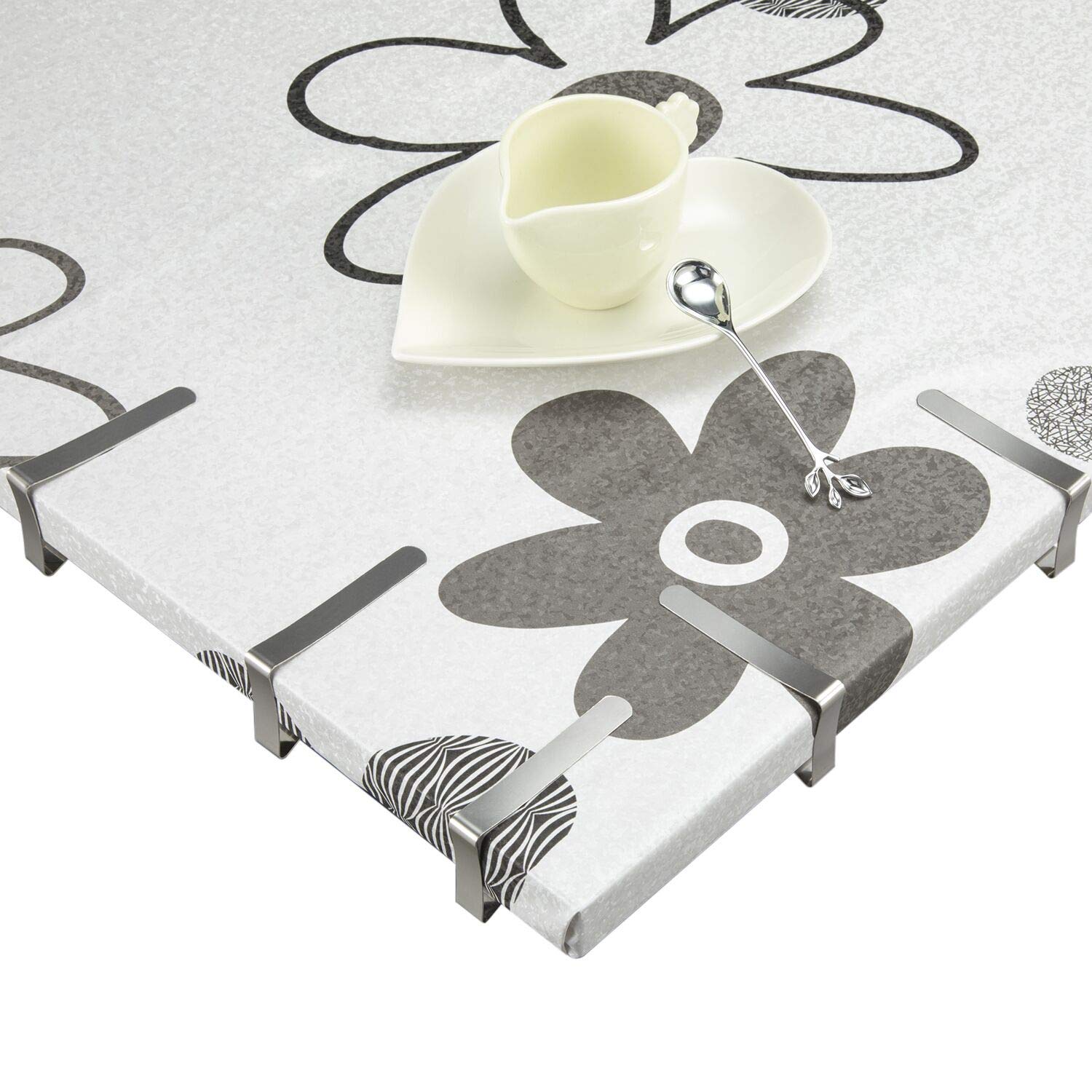 TriPole 16-Pack Stainless Steel Tablecloth Clips - Heavy Duty Table Cover Clamps & Skirt Holders for Home, Kitchen, Restaurant, Picnic, Party, and Outdoor Dining Tables | Secure Fabric to Any Table Surface
