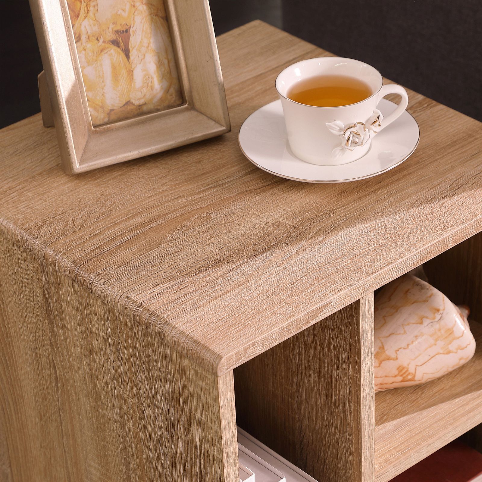 Tauris™ Encore Side Table in Light Oak - Perfect for Living Room, Bedroom, or Office Accent Furniture