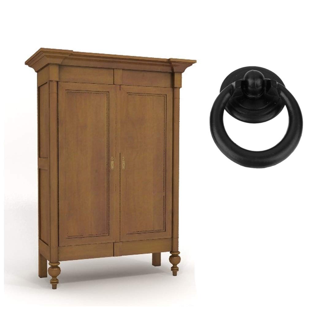 2PCS Vintage Black Single Hole Cabinet Knob - Dresser Wardrobe Drawer Pull Handle for Home Furniture & DIY Projects