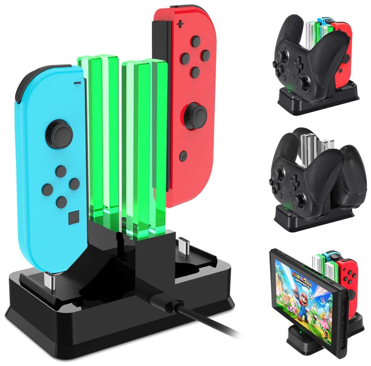OneDream Nintendo Switch Charging Dock - Replacement Charging Station with LED Indicator for Nintendo Switch Console & Joy-Con Controllers - Perfect for Gaming at Home or Travel