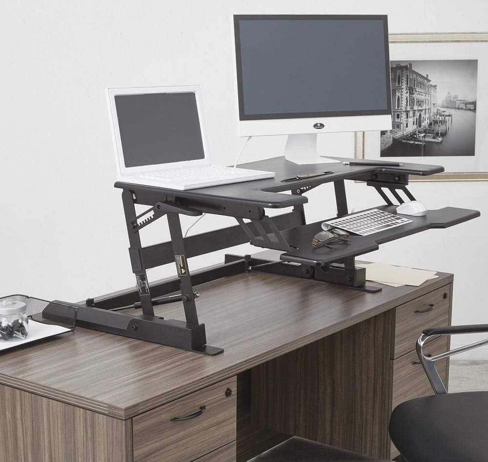 Adjustable Height OSP Dual Lift Multiposition Sit Stand Desk Riser [DR3622] - Perfect for Home Office, Gaming & Workspace Ergonomics