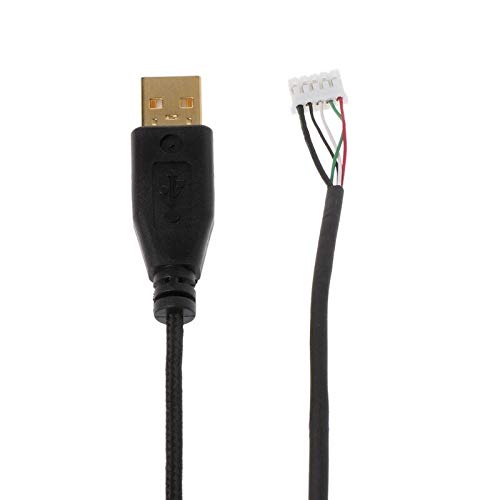 Premium Gold-Plated USB Mouse Cable - Nylon Braided Durable Replacement Wire for Razer Deathadder 2013 (6400DPI Gaming Mouse) - 2m Length - Perfect for Esports, PC Gaming & Office Work