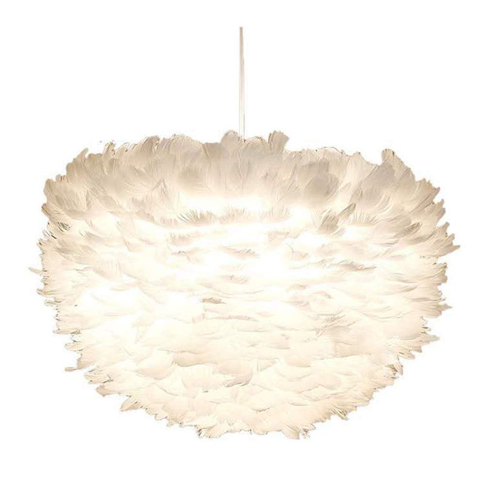 Nordic Feather Chandelier - Large Modern Ceiling Pendant Light for Master Bedroom, Kids Room & Dining Room | Warm White LED Hanging Lamp with Adjustable Height | Perfect for Bedside, Nursery & Restaurant Decor