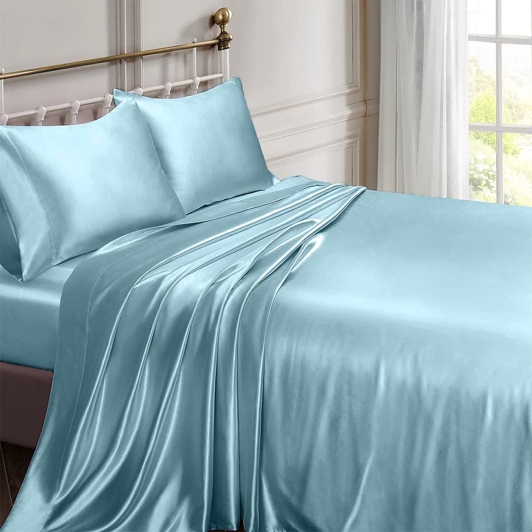 Luxury 6-Piece Silk Satin Bed Sheet Set - 19