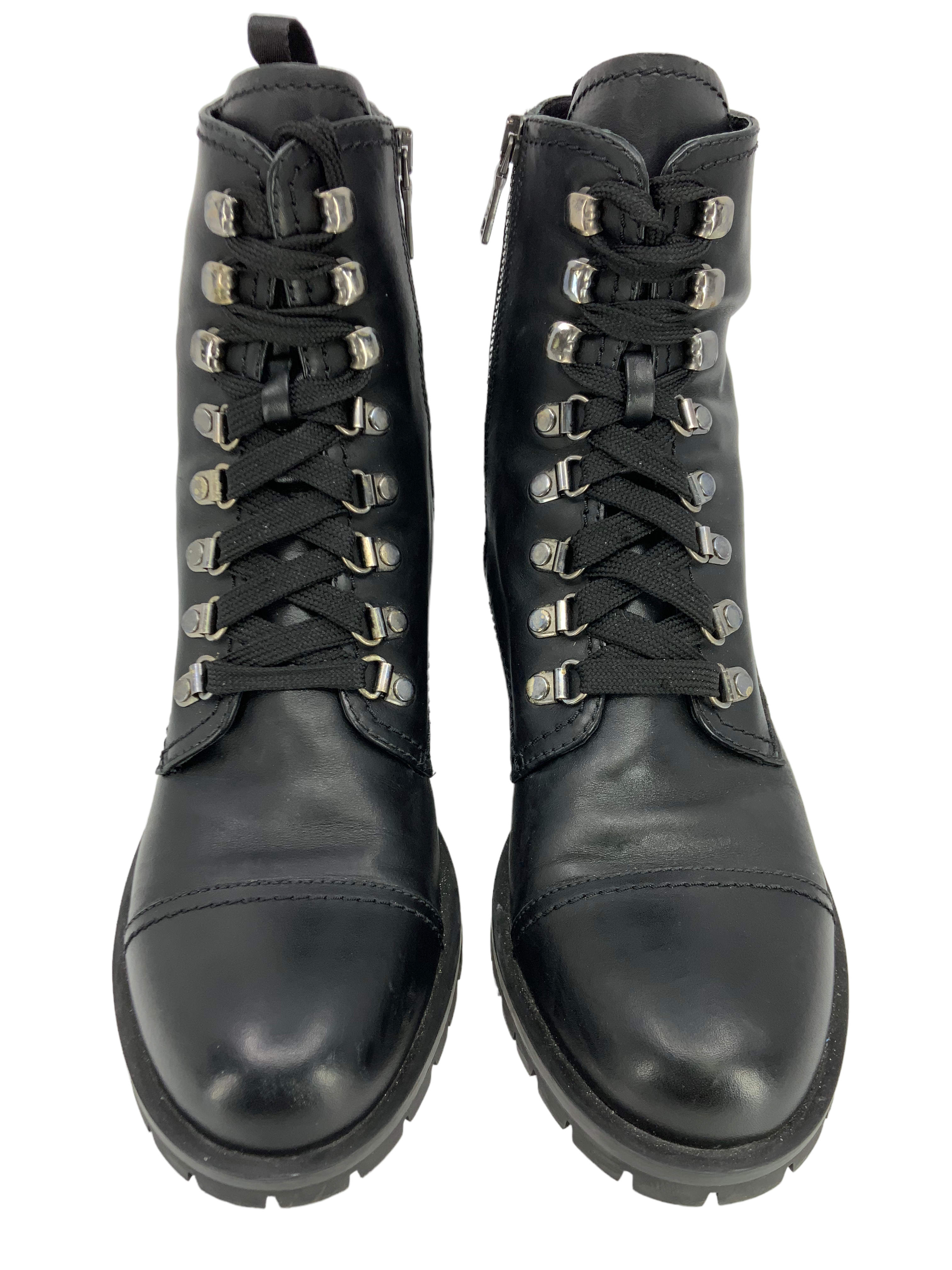 PRADA Genuine Leather Military Boots for Men - Size 9 US, Lace-Up Combat Style - Perfect for Urban Fashion & Outdoor Adventures
