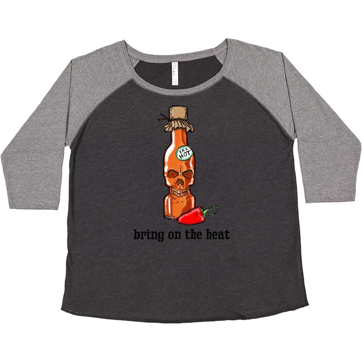 Inktastic Bring on The Heat Skull & Pepper Graphic Women's Plus Size T-Shirt | Casual Streetwear & Festival Outfit | Soft Cotton Tee for Everyday Wear