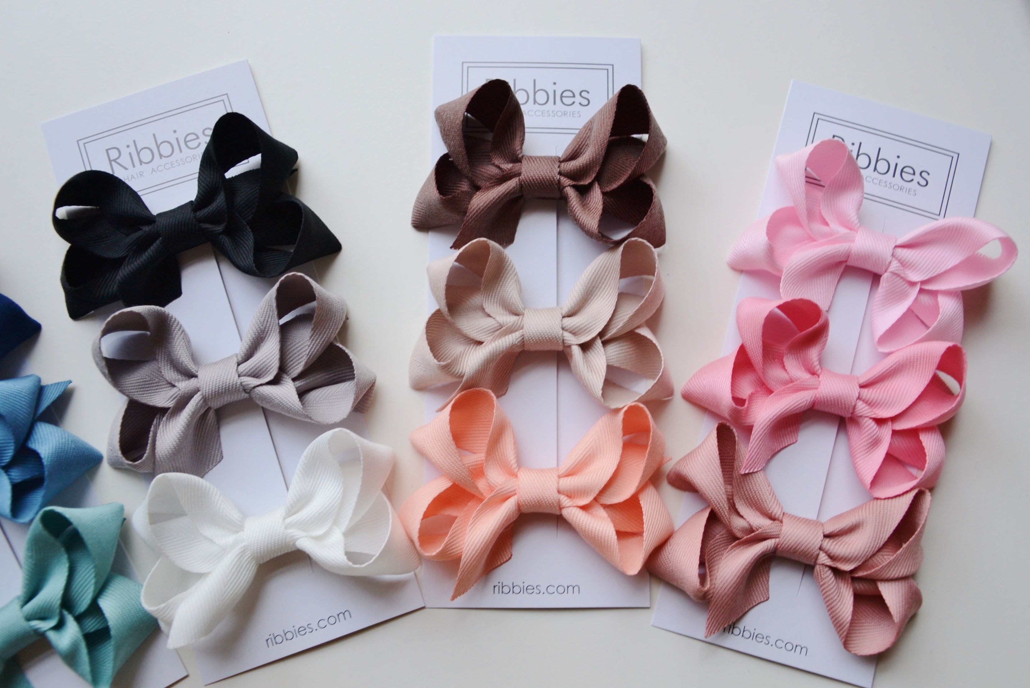 Pink Medium Looped Hair Bows Set of 3 - Cute Hair Accessories for Girls, Toddlers & Babies - Perfect for Parties, Holidays & Everyday Wear