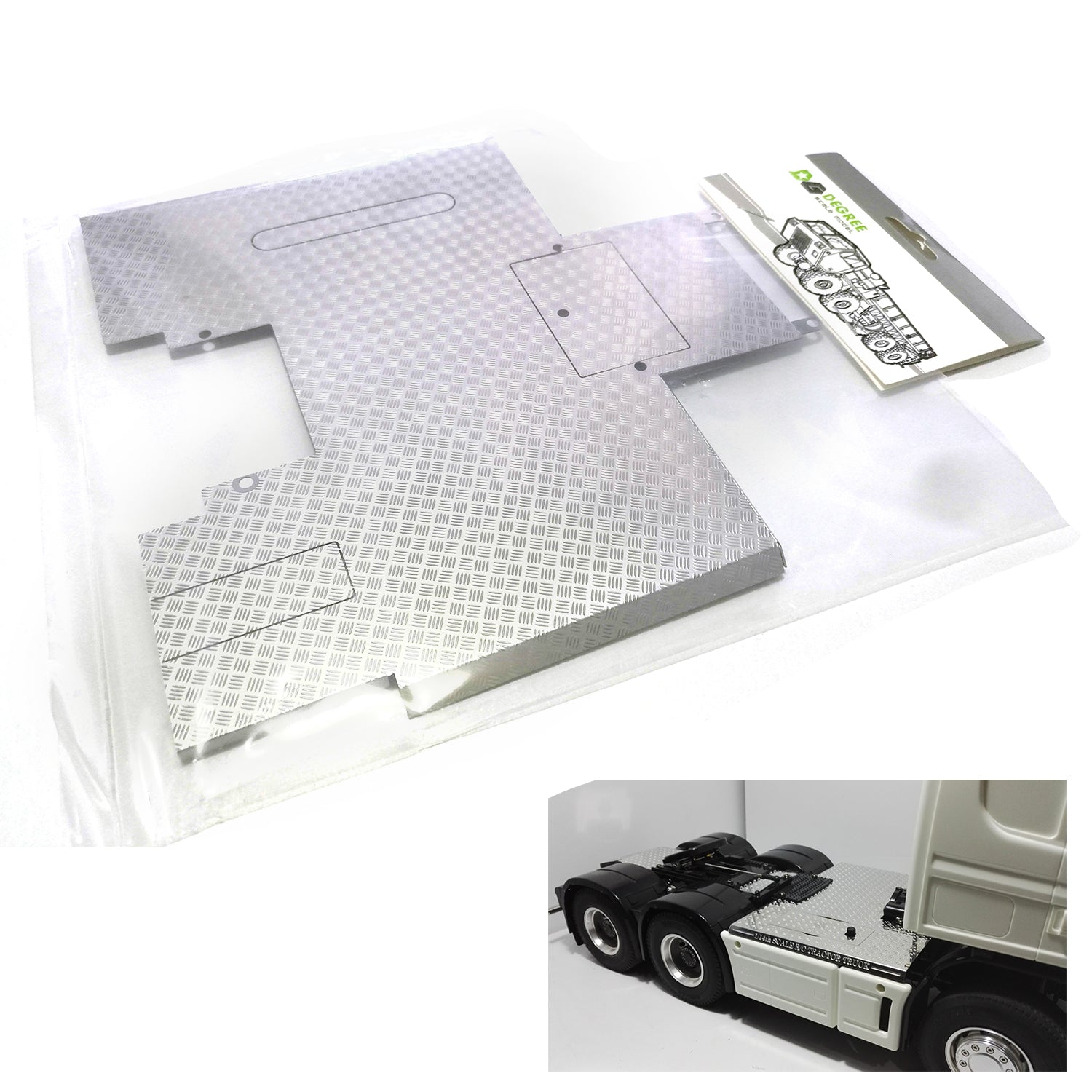 All-Metal Anti-Skid Plate Upgrade Part for 1/14 620 56325 RC Car & 1581 470 Remote Controlled Tractor - Durable DIY Truck Accessory for Off-Road Racing and Heavy-Duty Construction Play
