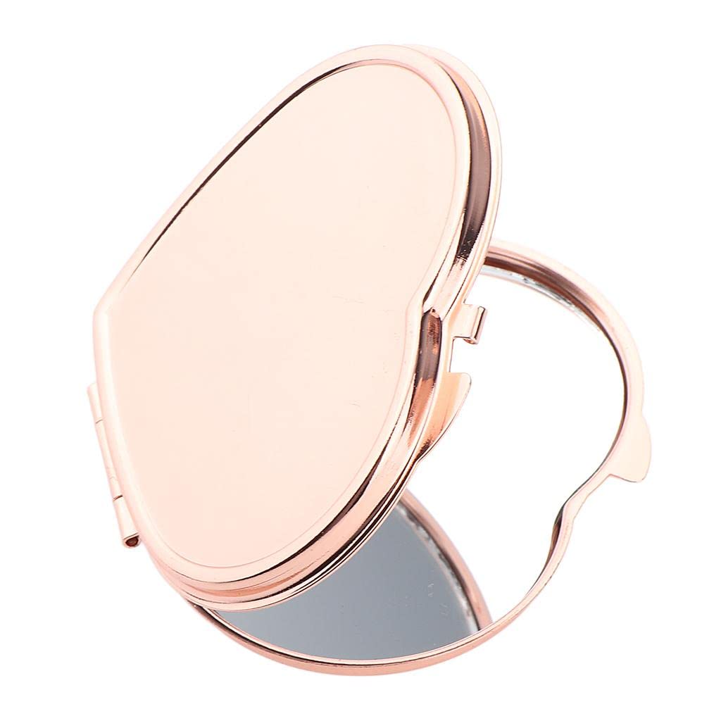 VMS INDIA Heart Shaped Mini Portable Pocket Mirror - Double Sided Travel Makeup Mirror for Women, Perfect for Purse, Handbag & On-the-Go Touch Ups