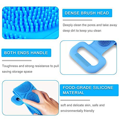 JHEPCOIN Silicone Body Scrubber - Double-Sided Exfoliating Brush for Deep Skin Cleaning & Dead Skin Removal - Shower Massage Scrubber for Men & Women - Easy to Clean & Hygienic - Perfect for Spa, Bath & Relaxation at Home