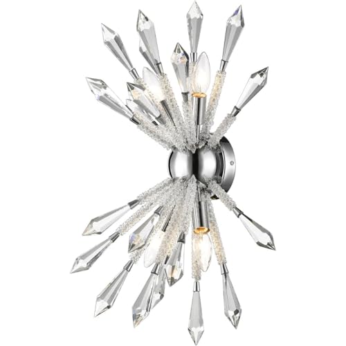 Z-Lite 4002-4S 4-Light Chrome Wall Sconce - Modern Bathroom Vanity Lighting for Bedroom, Hallway & Entryway