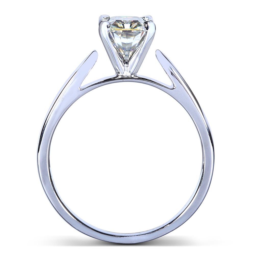 1.5 CTW Radiant Cut Moissanite Solitaire Engagement Ring in 14K White Gold | Elegant Wedding, Proposal & Anniversary Jewelry Gift