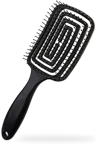 CITNAC Curved Vented Hair Brush for Thick Long Hair - Detangling & Styling for Women & Men - Fast Drying for Wet/Dry Use