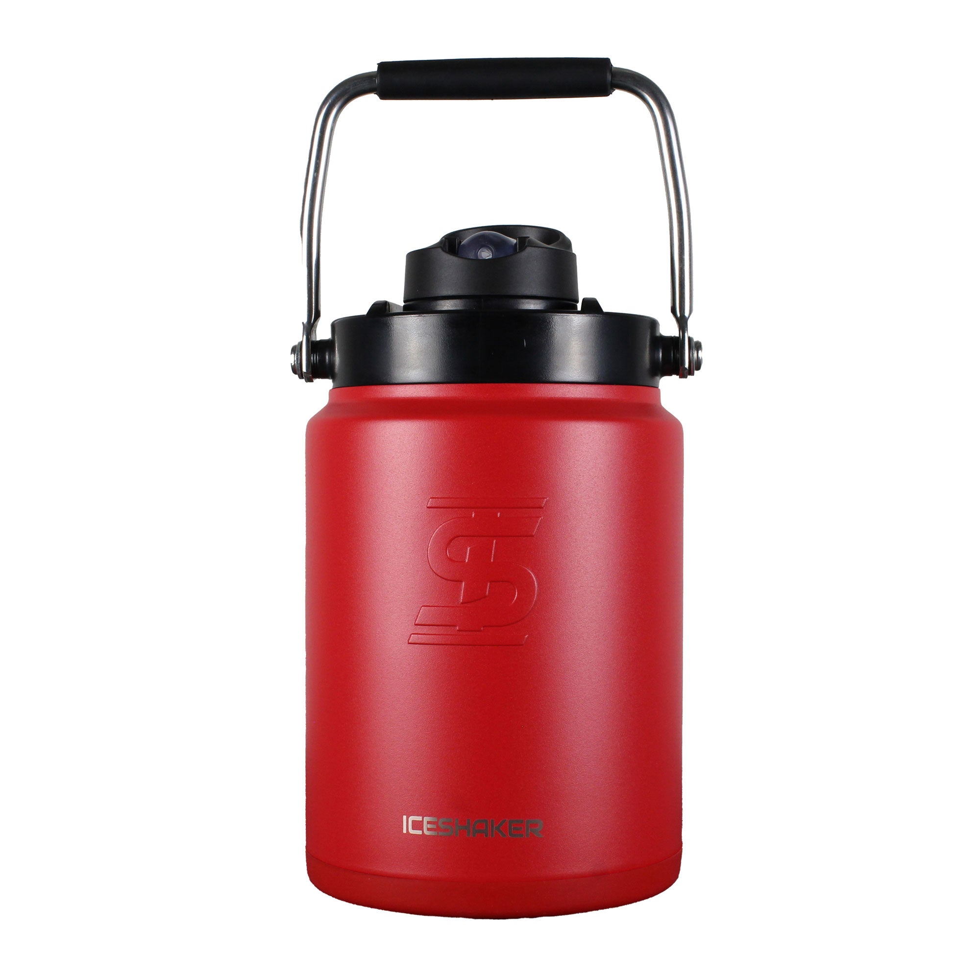 Half Gallon Jug with Non-Slip Silicone Base - Red Large Water Bottle for Kitchen, Office & Outdoor Activities | BPA-Free Leakproof Container