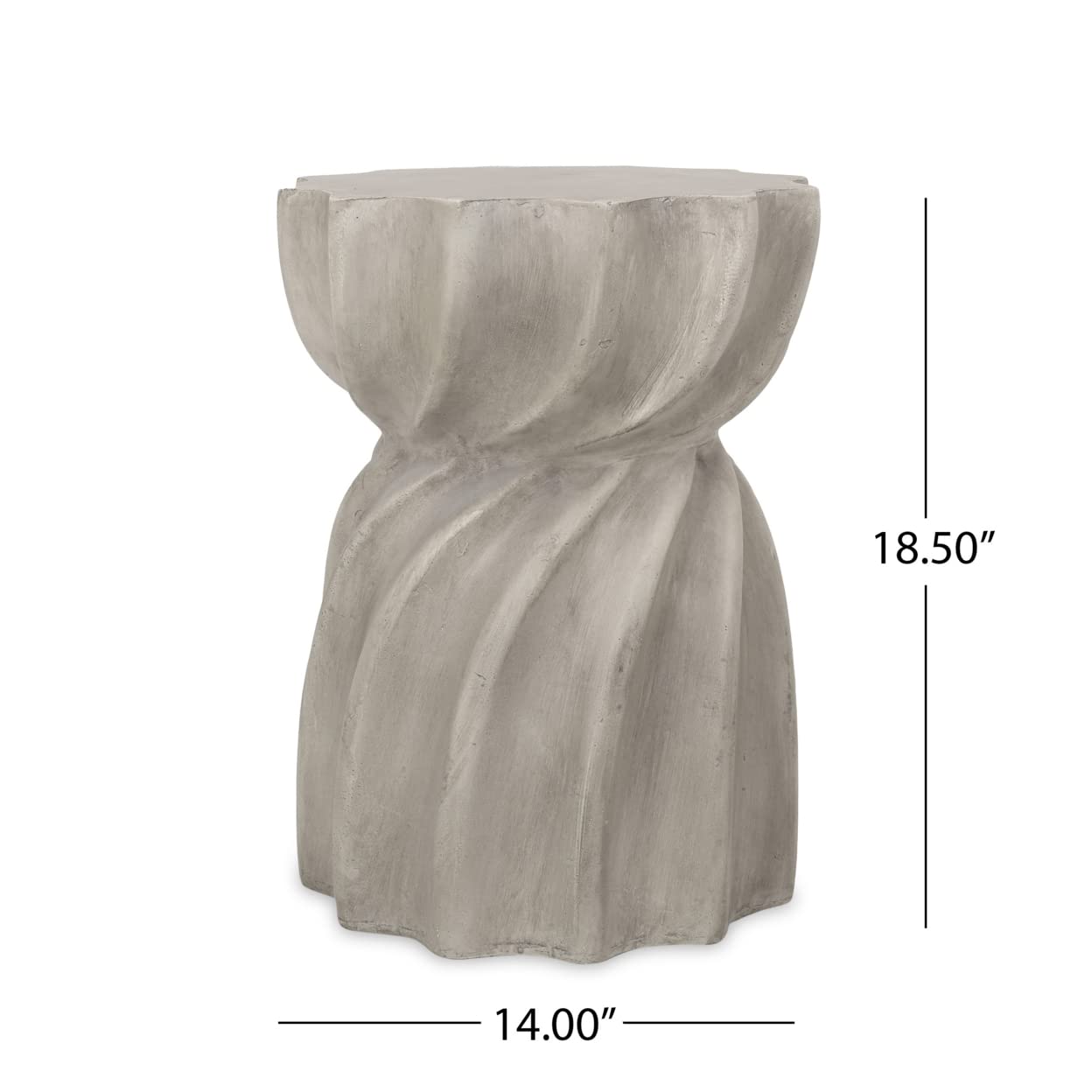 Christopher Knight Home Robin Outdoor Contemporary Lightweight Accent Side Table - Concrete Finish Patio Furniture for Poolside, Garden, or Balcony Decor