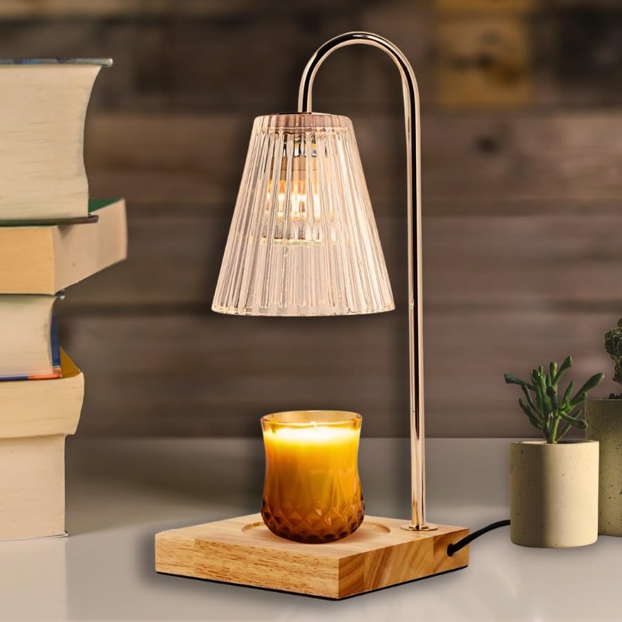 Electric Candle Warmer Lamp with Timer - Adjustable Wax Melt Warmer for Home Decor, Aromatherapy & Gifts - Perfect for Christmas, Birthday, Mother's Day & Housewarming (White) | Creates Cozy Ambiance for Bedroom, Living Room & Office