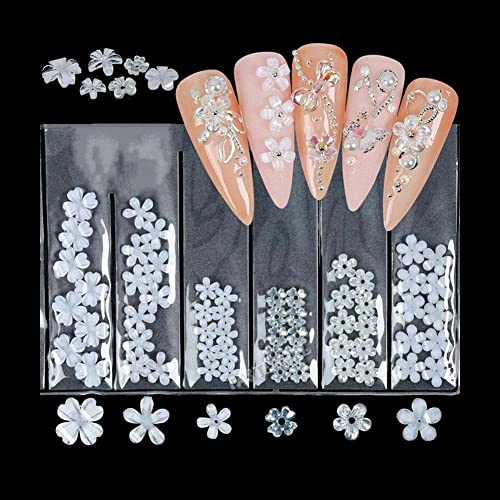 3D Nail Charms - Mixed Flower Nail Art Sequins Decals, Nail Jewelry Accessories for Acrylic Nail Tips Decoration - Perfect for DIY Manicures, Nail Salons & Party Nail Art Designs