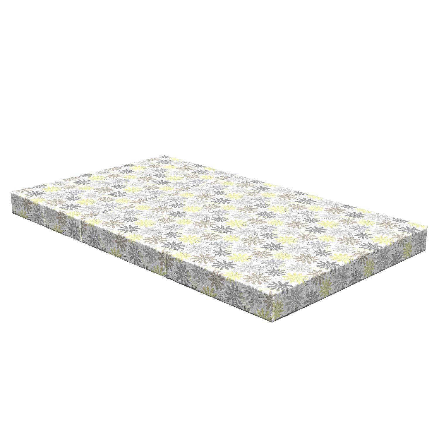 Ambesonne Floral Foldable Mattress - Shepherd's Purse Pattern - 78.7