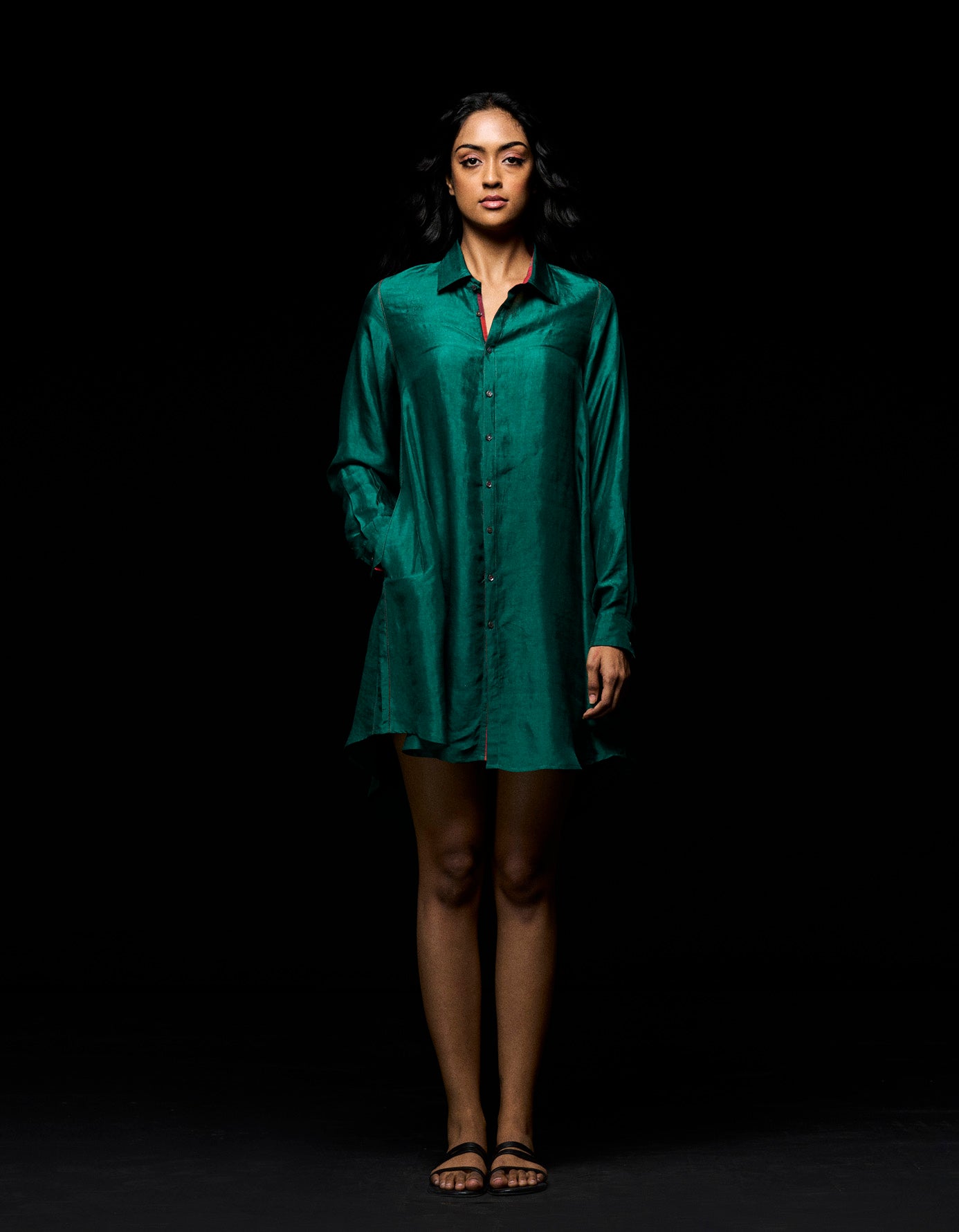 Premium Oversized Silk Shirt for Women - 100% Pure Mulberry Silk Green Blouse - Perfect for Casual Wear, Office Outfits & Special Occasions
