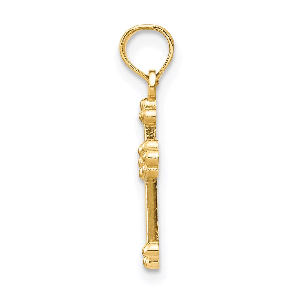 14k Yellow Gold Dainty Budded Cross Pendant for Everyday Wear