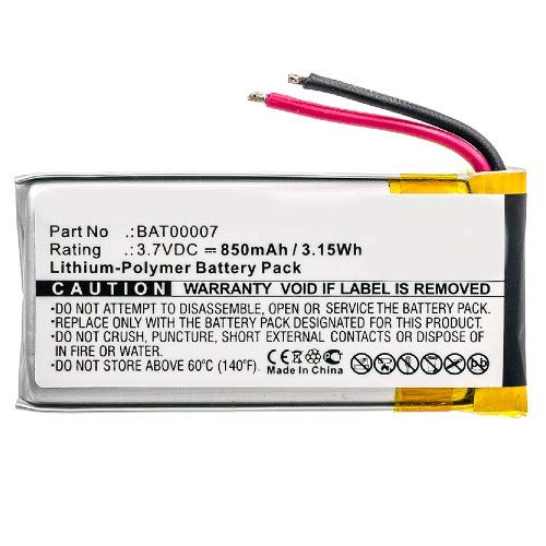 Synergy Digital Wireless Headset Battery - 850mAh Li-Polymer Replacement for Cardo BAT00007 (3.7V) | Perfect for Motorcycle Bluetooth Headsets & Outdoor Communication