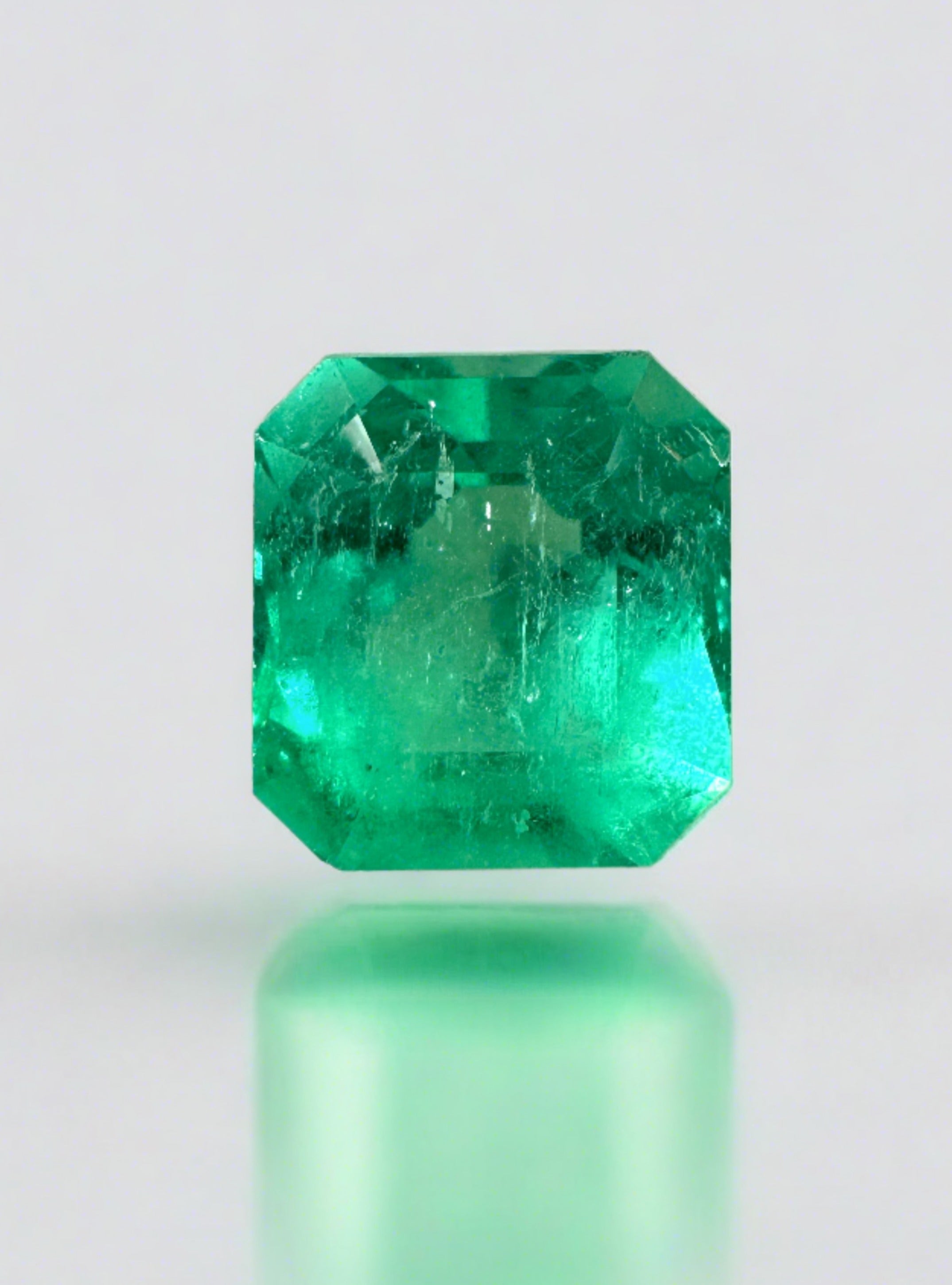 2.14 Carat Chunky Emerald Cut Natural Colombian Emerald Gemstone - Apple Green Color for Jewelry Making, Engagement Rings & Luxury Gifts