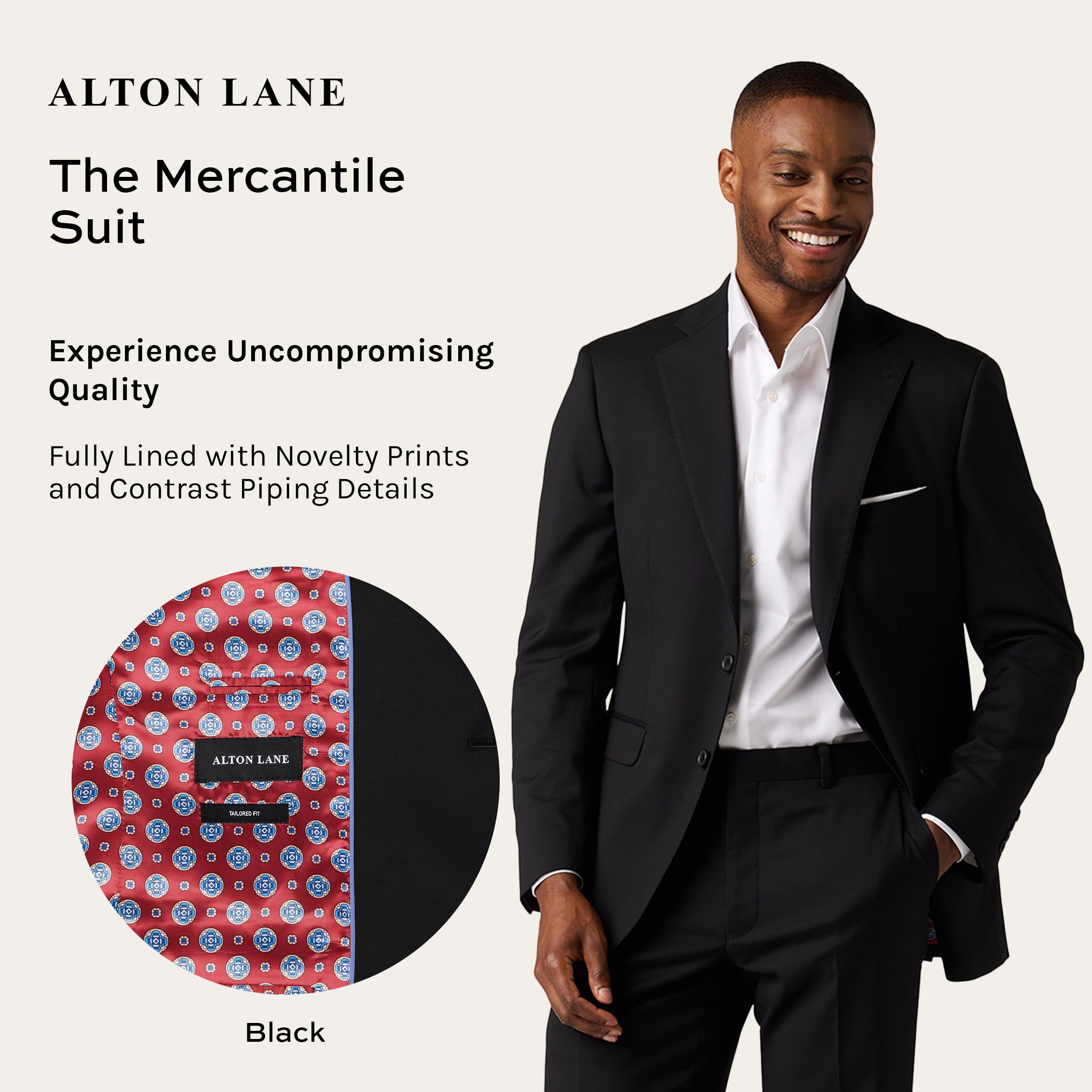 Premium Men's Tailored Fit Mercantile Suit - High-Quality Stylish Formal Business Attire for Weddings, Office & Special Occasions