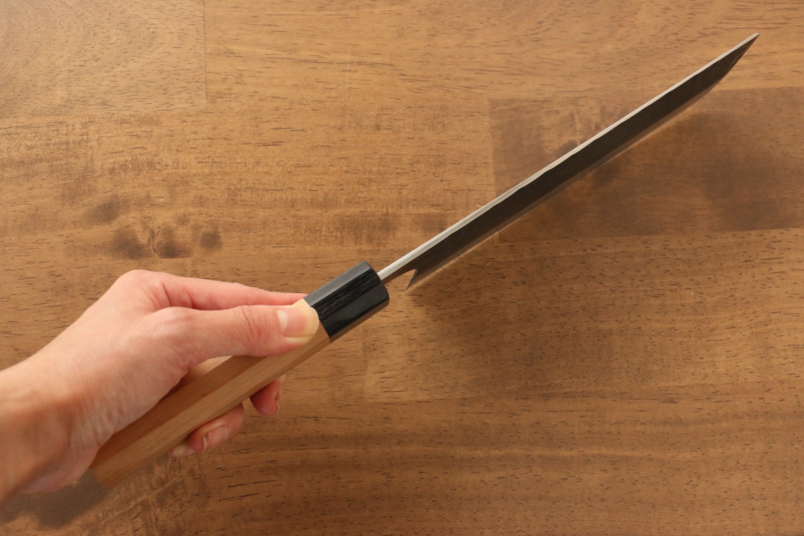 Masakage Koishi Blue Super Steel Nakiri Knife 165mm with American Cherry Handle - Perfect for Slicing Vegetables, Herbs & Sushi Prep