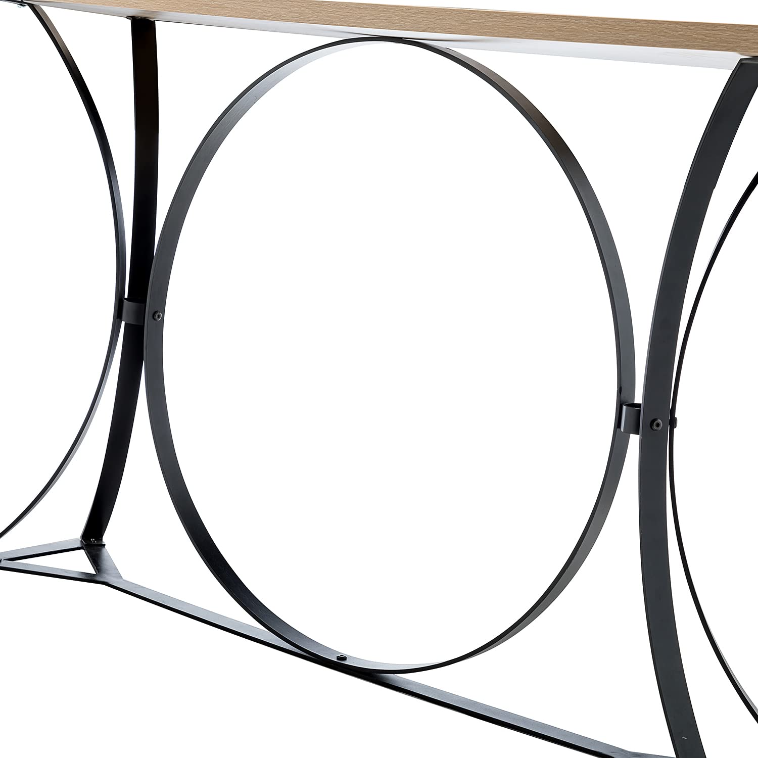 Modern Console Table with Geometric Metal Base - Slim Sofa Table for Behind Couch, Narrow Hallway Entryway Table - Perfect for Living Room, Foyer & Small Space Decor
