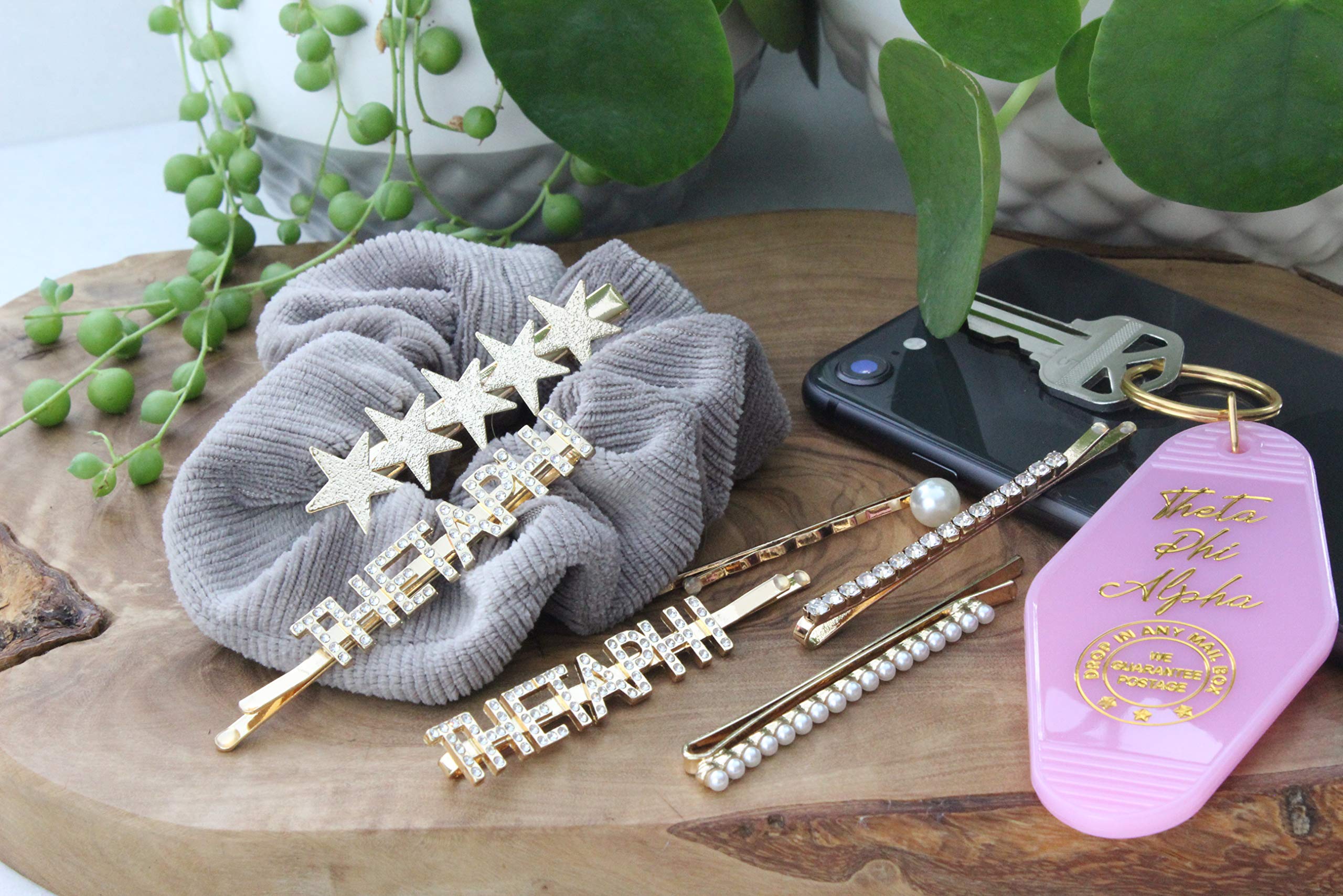 Theta Phi Alpha Sorority Hair Clips - 6 Pack Greek Letter Hair Accessories for College Sisters, Perfect for Rush Week, Bid Day & Sorority Events