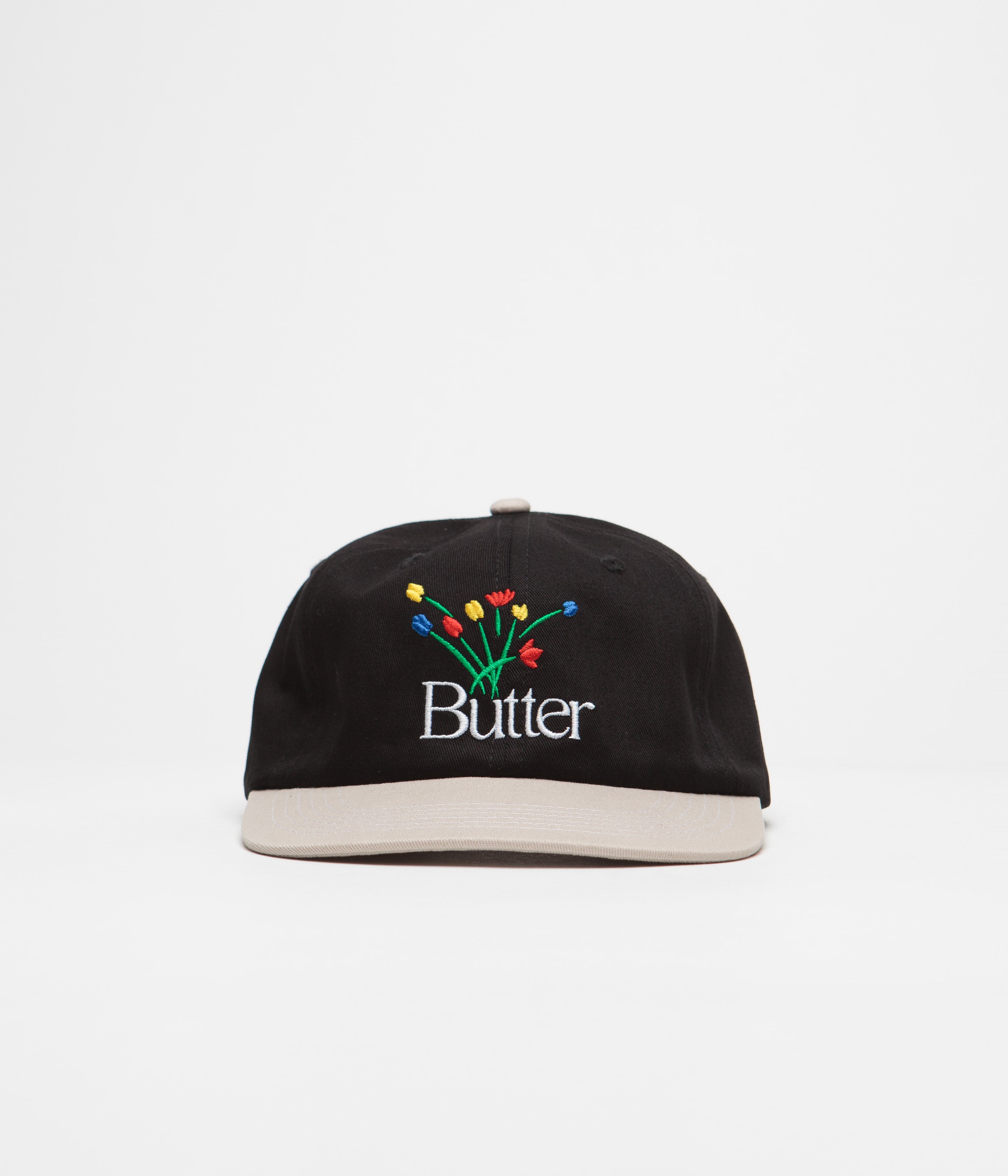 Butter Goods Bouquet Cap - Black & Tan Adjustable Dad Hat for Men & Women | Perfect for Outdoor Activities, Hiking, and Casual Streetwear