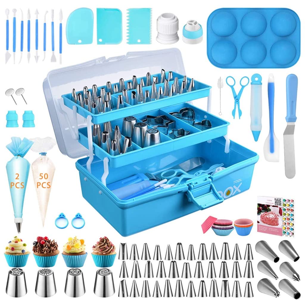 236PCS Cake Decorating Kit with 3-Tier Storage Box - Professional Baking Tools Set for Cupcakes, Cookies & Pastry Decorating - Perfect Gift for Bakers & Home Chefs