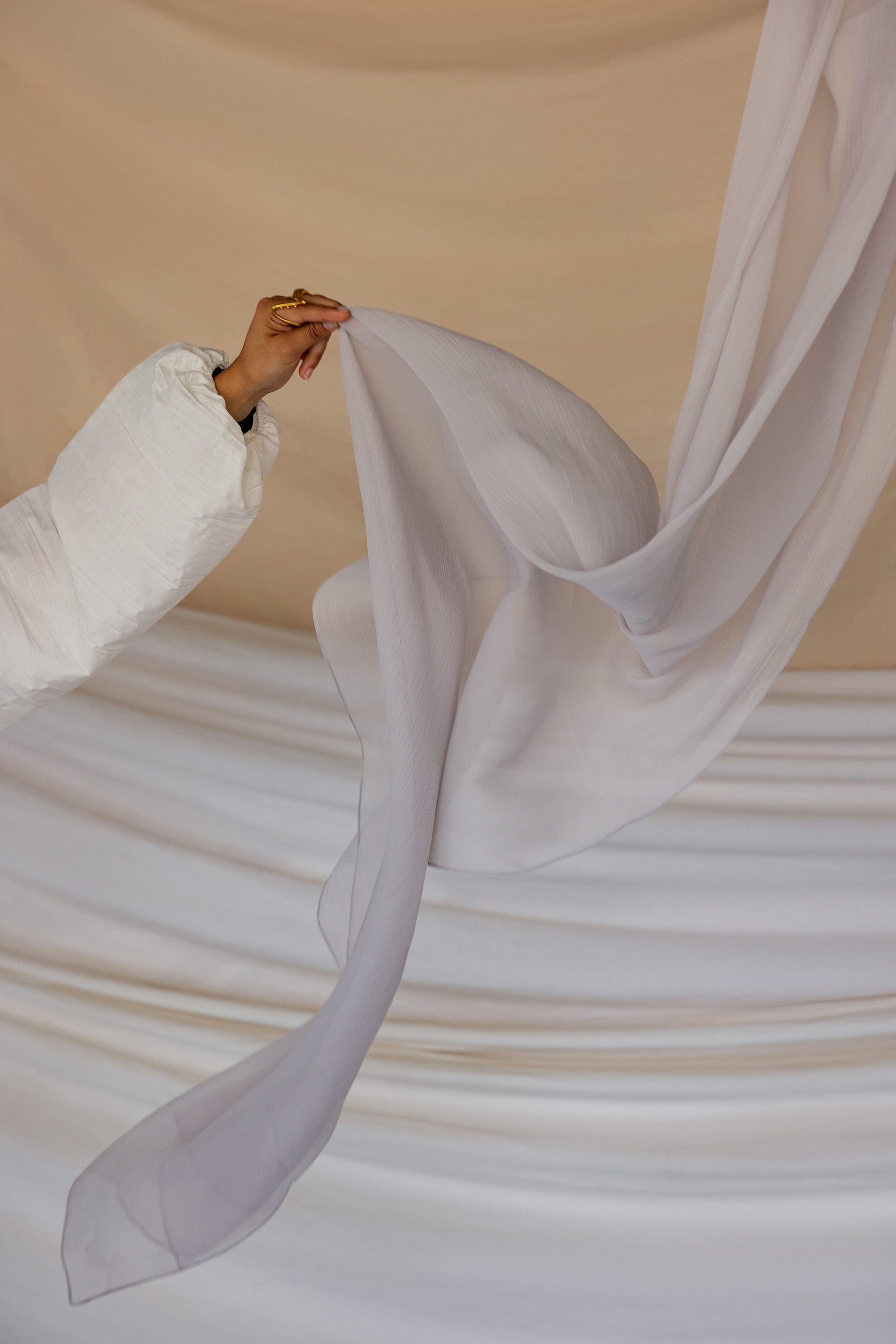 Elegant Sterling Silver Crinkle Chiffon Scarf - Lightweight & Versatile Fashion Accessory for Women - Perfect for Parties, Weddings & Everyday Wear