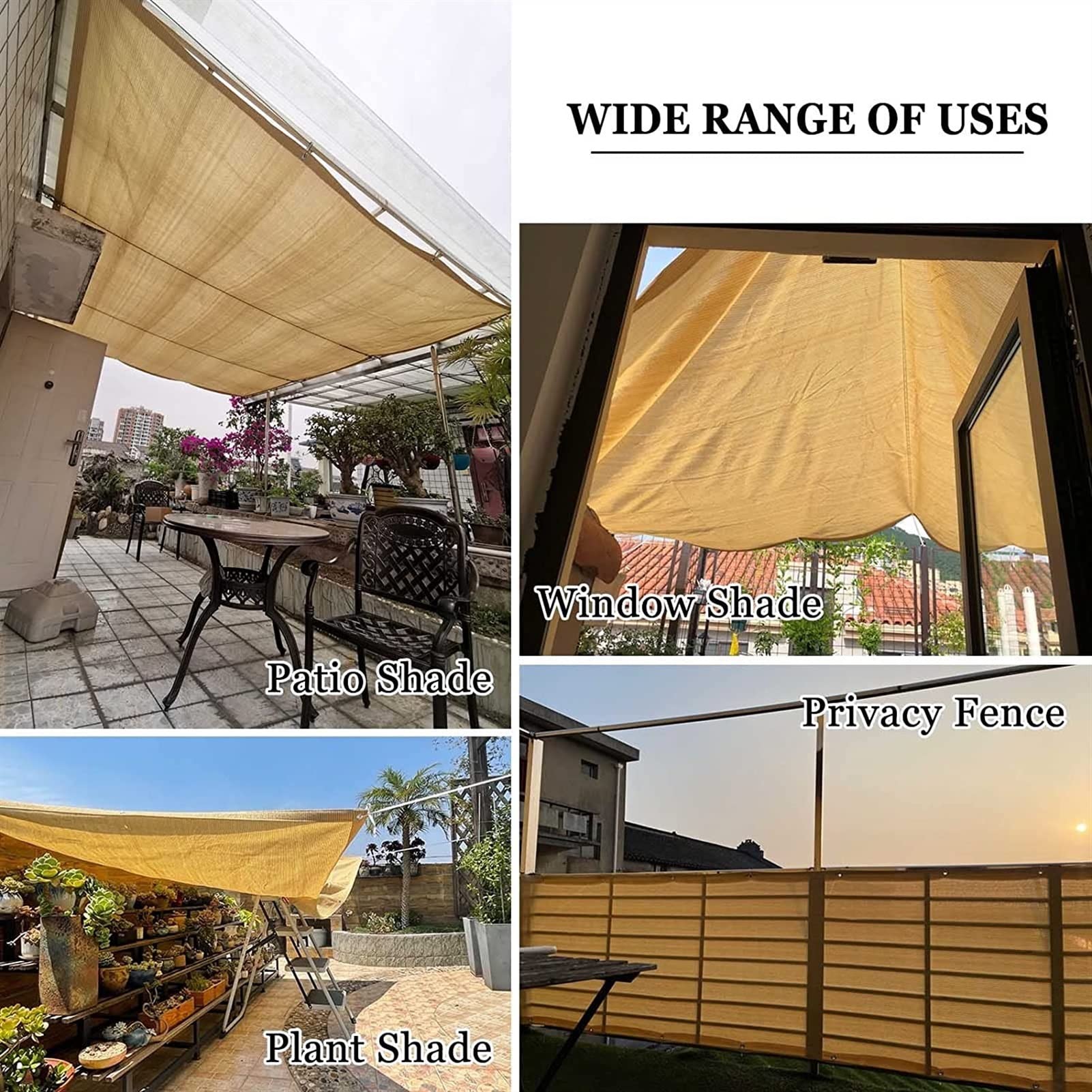 Premium Sun Shade Sail Canopy - Heavy Duty Outdoor UV Protection (1×1m to 10×10m) - Water & Air Permeable Patio Cover for Deck, Backyard, Pergola - Perfect for Summer Cooling, Poolside Lounging & Outdoor Entertaining