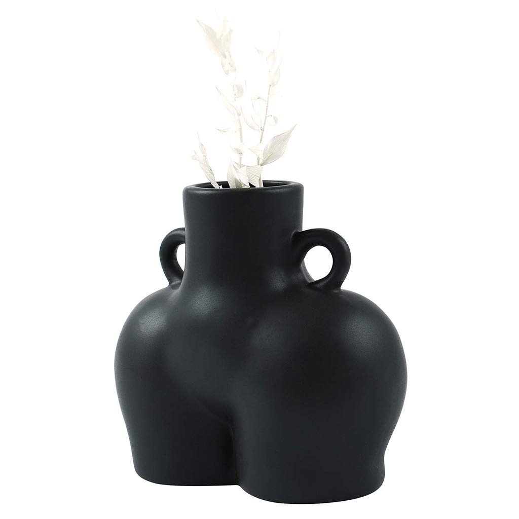 Human Body Art Vases - Ceramic Sculpture Vases for Floral Arrangements, Black Decorative Flower Table Pots | Modern Home Decor, Wedding Centerpiece, Office Desk Decor