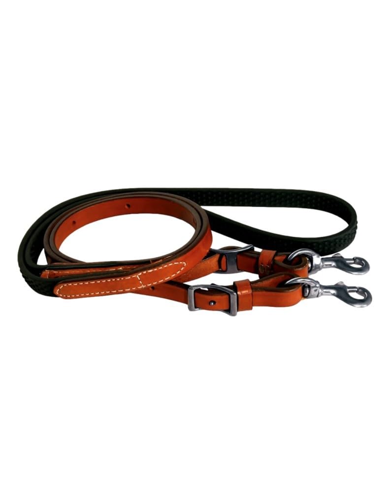 Circle Y Rubber Contest Rein Regular Oil - Durable Horse Training Reins for Western Riding & Ranch Work | Perfect for Rodeo, Trail Riding & Equestrian Competitions