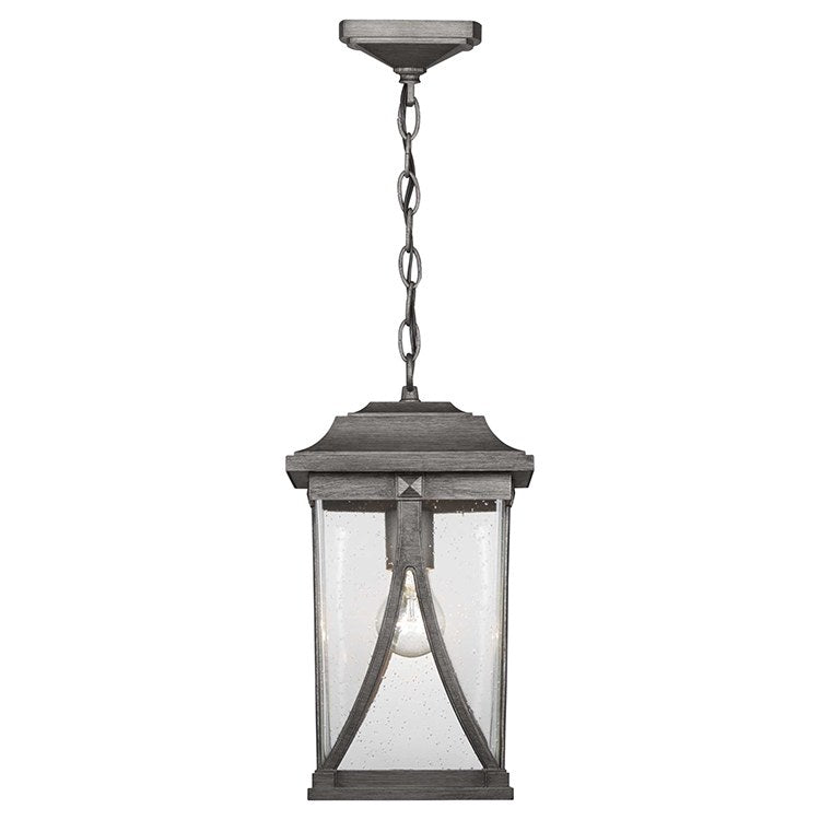 Abbott Single Light Outdoor Hanging Lantern - Weatherproof Porch Light for Patio, Garden & Front Door - Classic Black Exterior Wall Sconce with Clear Glass Shade - Perfect for Outdoor Decor & Nighttime Illumination
