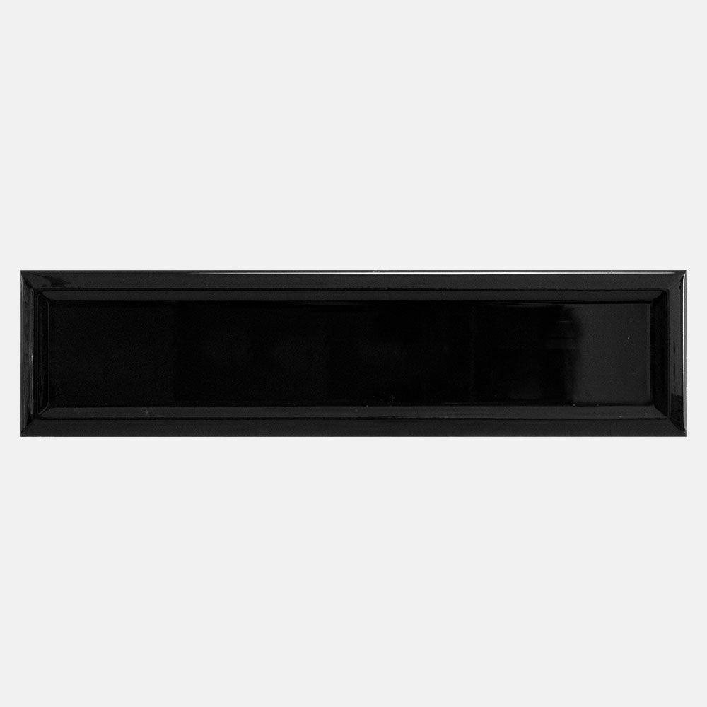 Metro Black Frame 68x280 Glossy Subway Tile - Premium Ceramic Wall Tile for Kitchen Backsplash, Bathroom & Shower - Easy to Clean & Waterproof